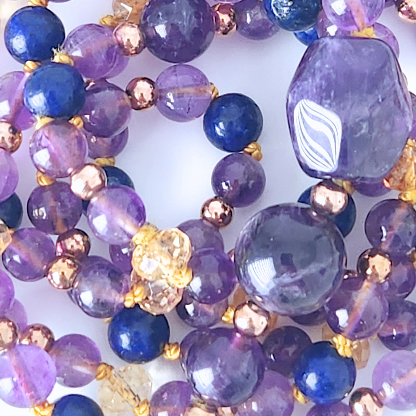 Amethyst - Lapis-lazuli Mala