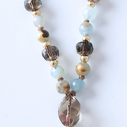 Mini Pocket Mala Lemurian Aquatine Calcite